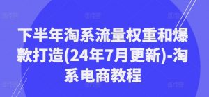 下半年淘系流量权重和爆款打造(24年7月更新)-淘系电商教程-晟哥学社资源库