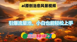 ai原创治愈风景视频,引爆流量池,小白也能轻松上手,篇篇10w+【揭秘】-晟哥学社资源库