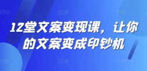 12堂文案变现课,让你的文案变成印钞机-晟哥学社资源库