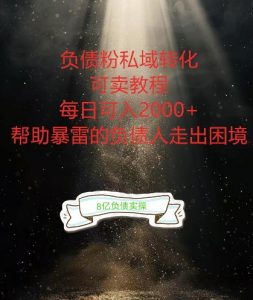 负债粉掘金计划,帮助负债者解决问题,债务规划,债务重组,最好的变现方式【揭秘】-晟哥学社资源库