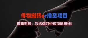 得物搬砖撸货项目?掰下数据,我给你们说说顶层思维【揭秘】-晟哥学社资源库