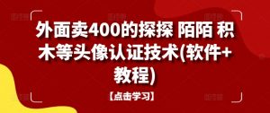 外面卖400的探探 陌陌 积木等头像认证技术(软件+教程)-晟哥学社资源库