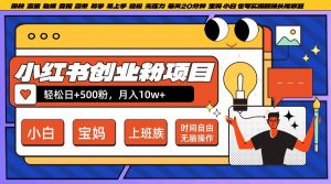 小红书创业粉项目日+500粉,每天20分钟躺赚长尾收益,无脑操作,宝妈,小白抓紧冲【揭秘】-晟哥学社资源库
