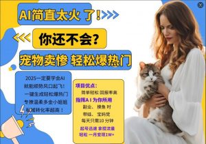 小红书AI宠物卖惨打工项目,一键生成轻松爆热门,专撩温柔多金小姐姐,私域转化率超高-晟哥学社资源库