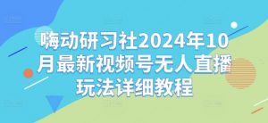 嗨动研习社2024年10月最新视频号无人直播玩法详细教程-晟哥学社资源库