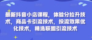 最新抖音小店课程,体验分拉升技术,商品卡引流技术,投流效果优化技术,精选联盟引流技术-晟哥学社资源库