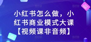 小红书怎么做,小红书商业模式大课【视频课非音频】-晟哥学社资源库