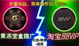 果冻宝盒推广88VIP,引流+转卖+返佣,多重收益,简单操作日入5张【揭秘】-晟哥学社资源库