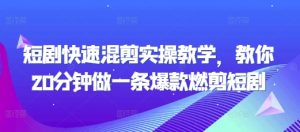 短剧快速混剪实操教学,教你20分钟做一条爆款燃剪短剧-晟哥学社资源库