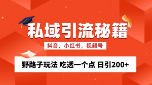 私域流量的精准化获客方法 野路子玩法 吃透一个点 日引200+ 【揭秘】-晟哥学社资源库