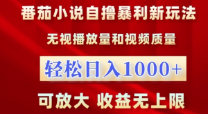 番茄小说自撸暴利新玩法，无视播放量，轻松日入1k，可放大，收益无上限【揭秘】-晟哥学社资源库