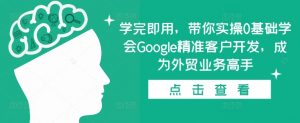学完即用，带你实操0基础学会Google精准客户开发，成为外贸业务高手-晟哥学社资源库