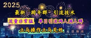 最新“跨年群”引流，流量非常猛，单日引流两人满人群，立马操作立马见效【揭秘】-晟哥学社资源库