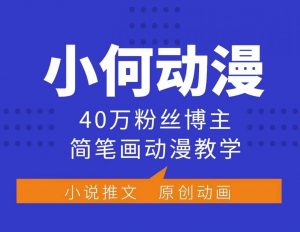 小何动漫简笔画动漫教学，40万粉丝博主课程，可做伙伴计划、分成计划、接广告等-晟哥学社资源库