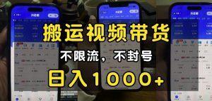 “小白必看”搬运视频带货玩法,不限流,不封号,纯自然流,日入1k-晟哥学社资源库