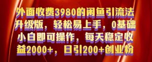 外面收费3980的闲鱼引流法，轻松易上手,0基础小白即可操作，日引200+创业粉的保姆级教程【揭秘】-晟哥学社资源库