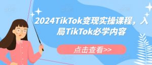 2024TikTok变现实操课程,入局TikTok必学内容-晟哥学社资源库