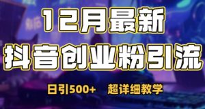 最新公开:12月份抖音日引500+创业粉秘籍-晟哥学社资源库