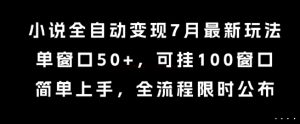 小说全自动变现7月玩法，单窗口50+，可挂100窗口，简单上手，全流程限时公布【揭秘】-晟哥学社资源库