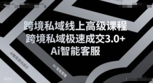跨境私域线上高级课程，跨境私域极速成交3.0+Ai智能客服-晟哥学社资源库
