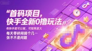 首码项目,快手全新0撸玩法,有快手就可以做,可矩阵放大,每天零碎时间搞个几张不是问题【揭秘】-晟哥学社资源库
