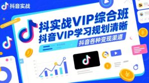 抖音实战VIP综合班,抖音VIP学习规划请晰抖音各种变现渠道-晟哥学社资源库