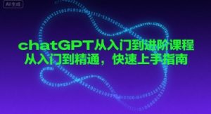 chatGPT从入门到进阶课程,从入门到精通,快速上手指南-晟哥学社资源库
