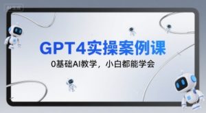 GPT4实操案例课,0基础AI教学,小白都能学会-晟哥学社资源库