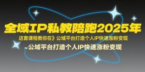 全域IP私教陪跑2025年,这套课程教你在公域平台打造个人IP快速涨粉变现-晟哥学社资源库