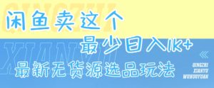 闲鱼卖这个,最少日入1k,最新无货源选品玩法-晟哥学社资源库